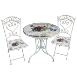 3tlg. Landhaus Bistro Set Balkon Terrasse Metall Antik Shabby Weiß Sitzgruppe 11 3tlg. Landhaus Bistro Set Balkon Terrasse Metall Antik Shabby Weiß Sitzgruppe -Angebote Moos Traum Store 264d3d788aa8c3b6348a3561d3d7624d