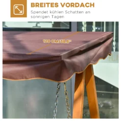 Outsunny Hollywoodschaukel Gartenschaukel Mit Sonnendach Liege-Funktion Braun -Angebote Moos Traum Store 26867af828cf1c607ec3b5ba3bed5a86
