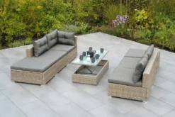 Merxx Multifunktionsecke "Manzano" - Stahlgestell Mit Kunststoffgeflecht Steinbeige, Inkl. Kissen -Angebote Moos Traum Store 26c91cdf0eeac97889a4fd88f87784fb