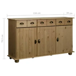 VidaXL Sideboard 134x39x79,5 Cm Massivholz Kiefer -Angebote Moos Traum Store 2750b53528ed2d5b71306f1313c3e125