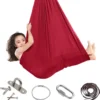 Topchances Kinder Hängematte, Indoor Therapie Schaukel Für Kinder 200 Kg Kapazität Therapeutische Schaukel Ideal Für Kinder Oder Erwachsene Autismus Therapie Revna,Rot,280*100cm