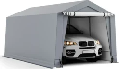 COSTWAY Garagenzelt Carport, Maße: 490 X 290 X 245 Cm, Zeltgarage Mit Türen, Weidezelt Lagerzelt Garage Unterstand, Autounterstand Für SUV, Boot, Fracht, Outdoor-Events