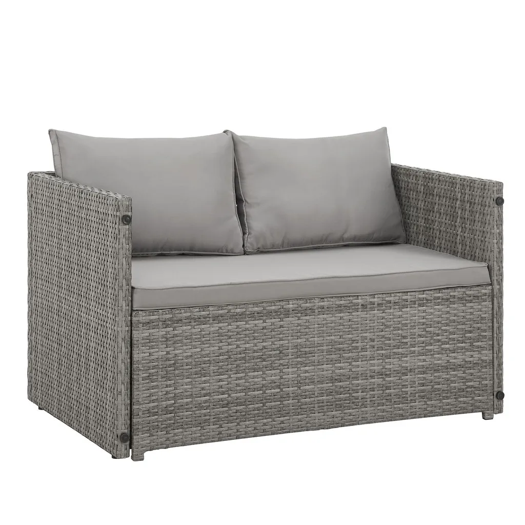 Juskys 2in1 Polyrattan Relax Gartenmöbel Set Jamaika - Tisch, Gartenlounge Sofa - Balkonmöbel Sitzgruppe Für Balkon, Garten - Outdoor Lounge Grau 8 Juskys 2in1 Polyrattan Relax Gartenmöbel Set Jamaika - Tisch, Gartenlounge Sofa - Balkonmöbel Sitzgruppe Für Balkon, Garten - Outdoor Lounge Grau – Bild 8