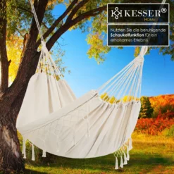 KESSER® Hängematte 300kg Belastbar 320x150cm Max. Belastbarkeit 300 Kg , 1-2 Personen , Atmungsaktiv Fransen Wetterfest Camping Garten Tuchhängematte Mehrpersonen, Farbe:Beige 9 KESSER® Hängematte 300kg Belastbar 320x150cm Max. Belastbarkeit 300 Kg , 1-2 Personen , Atmungsaktiv Fransen Wetterfest Camping Garten Tuchhängematte Mehrpersonen, Farbe:Beige -Angebote Moos Traum Store 2954c605a756f0c169a5d3e685c5ad9e