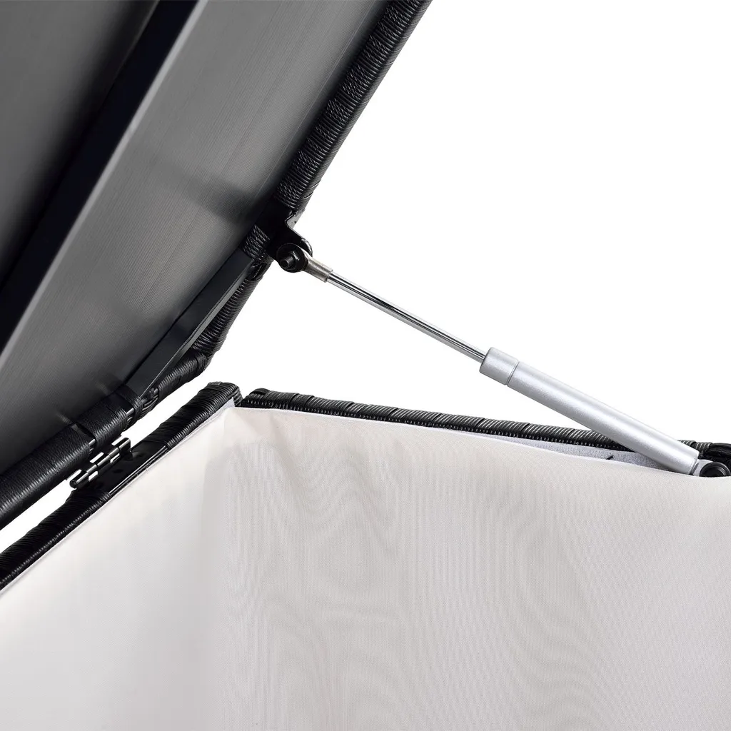 Juskys Polyrattan Auflagenbox Ikaria 950 L Inkl. Deckel Mit Hubautomatik & Innenplane – Garten Kissenbox Für Balkon & Terrasse – Gartenbox Schwarz 16 Juskys Polyrattan Auflagenbox Ikaria 950 L Inkl. Deckel Mit Hubautomatik & Innenplane – Garten Kissenbox Für Balkon & Terrasse – Gartenbox Schwarz – Bild 16