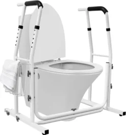 XMTECH Mobile WC-Aufstehhilf Toiletten Höhenverstellbar Inkl. Ablagekorb Stützgestell Haltegriff Für Bad, Belastbar Bis 200kg -Angebote Moos Traum Store 2a2a005b658f6d933679052399ced5e8