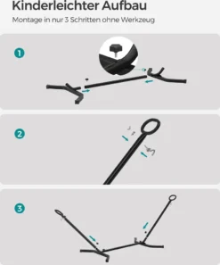 SONGMICS Hängematte Mit Gestell, 210 X 150 Cm, Auf 5 Verschiedene Höhen Verstellbar, Gestell Aus Metall, Bis 240 Kg Belastbar, Für Garten, Schwarzes Gestell Und Graue Hängematte GHS001G01 13 SONGMICS Hängematte Mit Gestell, 210 X 150 Cm, Auf 5 Verschiedene Höhen Verstellbar, Gestell Aus Metall, Bis 240 Kg Belastbar, Für Garten, Schwarzes Gestell Und Graue Hängematte GHS001G01 -Angebote Moos Traum Store 2a3d9705bce00a52297679107dd16447