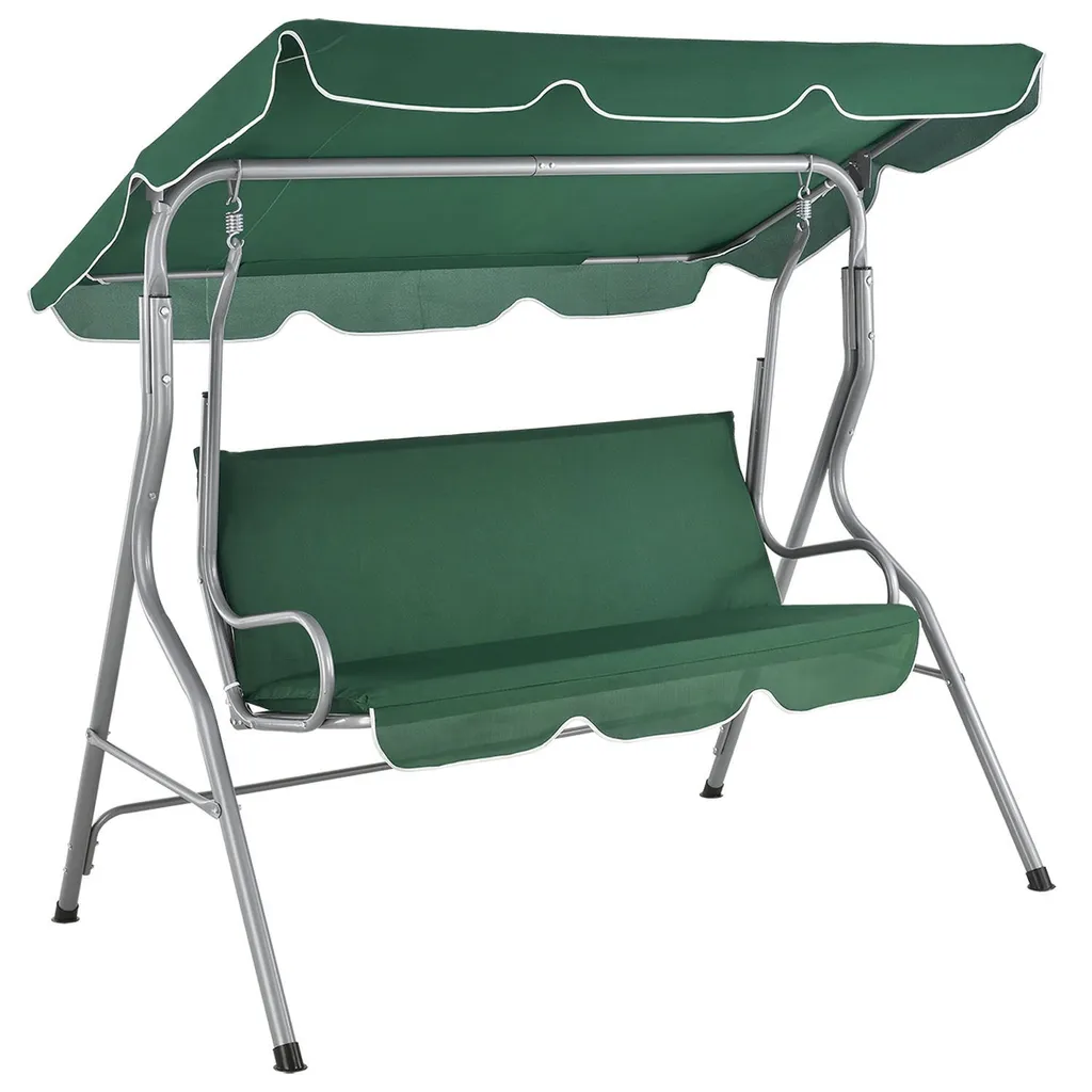 Juskys Hollywoodschaukel 3-Sitzer Mit Dach & Sitzauflage – Gartenschaukel 200 Kg Belastbar – Schaukelbank Für Garten & Terrasse - Grün 1 Juskys Hollywoodschaukel 3-Sitzer Mit Dach & Sitzauflage – Gartenschaukel 200 Kg Belastbar – Schaukelbank Für Garten & Terrasse - Grün