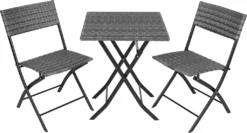 Tectake Rattan Balkonset Trevi - Grau