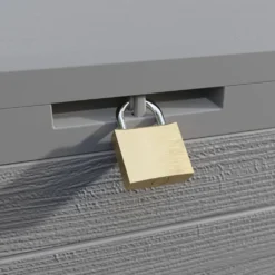 Deuba Auflagenbox 190 L Holz-Optik Wasserabweisend Deckel Abschließbar Garten Balkonbox Gartenbox Truhe , Farbe:Grau -Angebote Moos Traum Store 2b61527fc7f687ba2ddf4124d4df20c6