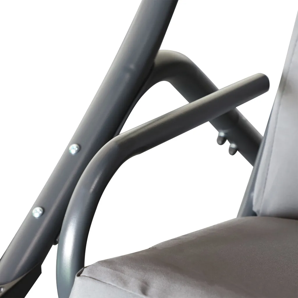 Outsunny 2 Sitzer Hollywoodschaukel Gartenschaukel Mit Sonnendach Gartenstuhl Sitz Mit Sprühbaumwolle Oxfordstoff PE-Beschichtung Stahl Polyester Grau 170 X 136 X 170 Cm(pro Sitz) 8 Outsunny 2 Sitzer Hollywoodschaukel Gartenschaukel Mit Sonnendach Gartenstuhl Sitz Mit Sprühbaumwolle Oxfordstoff PE-Beschichtung Stahl Polyester Grau 170 X 136 X 170 Cm(pro Sitz) – Bild 8