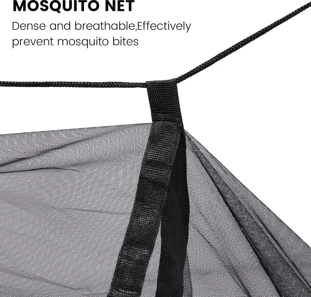 Topchances Camping Hängematte Mit Moskitonetz Und Tarp, Reise Zeltplane Für Outdoor,Wandern,Trekking (Grau+Dunkelgrün) 2 Topchances Camping Hängematte Mit Moskitonetz Und Tarp, Reise Zeltplane Für Outdoor,Wandern,Trekking (Grau+Dunkelgrün) – Bild 2