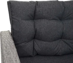 Poly-Rattan-Garnitur MCW-A29, Gartengarnitur Sitzgruppe Lounge-Esstisch-Set Sofa Grau, Kissen Grau + Bank -Angebote Moos Traum Store 2c29ee8dcd6dd23872f34e70abb1a399