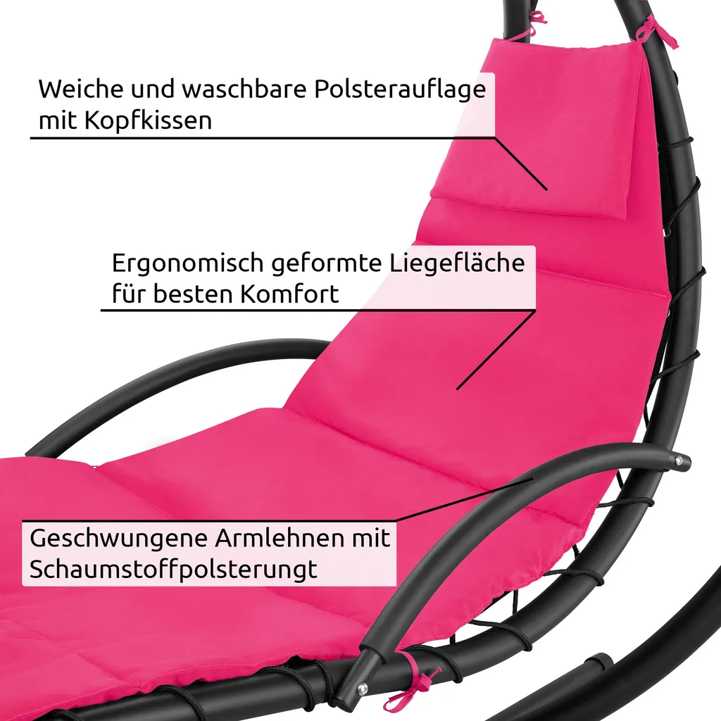 Tectake Hängeliege Maja - Pink 2 Tectake Hängeliege Maja - Pink – Bild 2