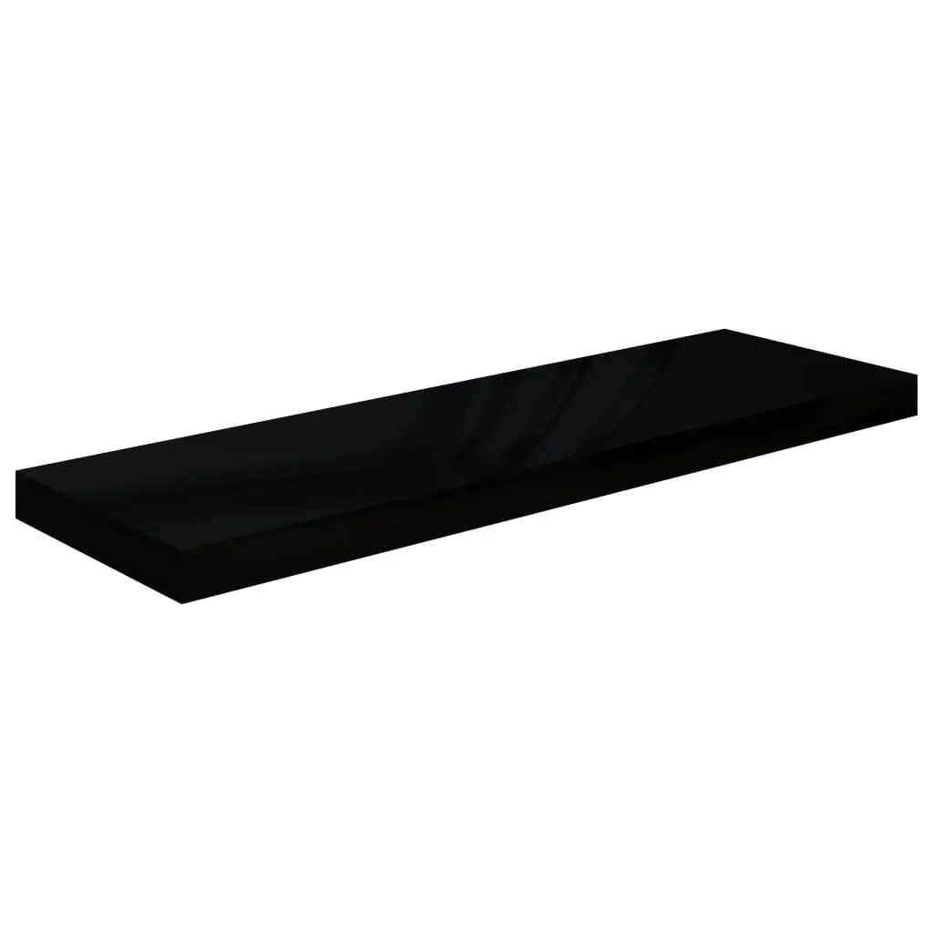 VidaXL Wandregale Schwebend 2 Stk. Hochglanz-Schwarz 80x23,5x3,8cm MDF 3 VidaXL Wandregale Schwebend 2 Stk. Hochglanz-Schwarz 80x23,5x3,8cm MDF – Bild 3