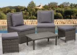 2x Poly-Rattan Sessel HWC-G16, Lounge-Rattanstuhl Gartenstuhl, Gastronomie Schwarz, Kissen Hellgrau -Angebote Moos Traum Store 2f0eb3130ba4492223a87dd610bf4f1b