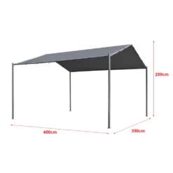 2-in-1 Gartenpavillon Dogliola Pavillon Carport 400x350x258cm Anstellpavillon Gartenzelt Sonnenschutz Für Terrasse Oder Garten Mit Spitzdach Wasserabweisend Metallgestell Dunkelgrau -Angebote Moos Traum Store 30a402f34d650c20bb48a19111801653