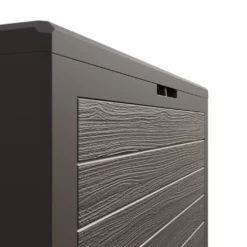 Deuba Auflagenbox 190 L Holz-Optik Wasserabweisend Deckel Abschließbar Garten Balkonbox Gartenbox Truhe , Farbe:braun -Angebote Moos Traum Store 30b0a47c8ef664af761a19cc53f33d3f