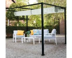 Pavillon Sky, 300x400cm, Gestell Aus Aluminium/Stahl, Pulverbschichtet In Anthrazit, Dach Aus Polyester 200g In Grau, Zerlegt Im Karton Verpackt -Angebote Moos Traum Store 30fe8b9d7fc0fb6ddf55d062b1a165a0