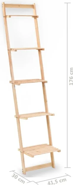 VidaXL Leiter-Wandregal Aus Zedernholz 41,5x30x176 Cm -Angebote Moos Traum Store 32334a26504c5ecd729a9ab68baec0de