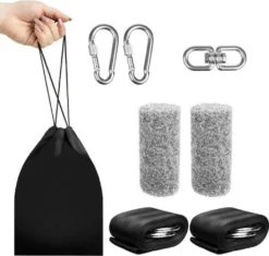 Hängematte Schaukel Befestigung Set Hängesessel Babyschaukel Befestigung Polyester Gurte Mit Karabiner & Baumschutz 12116