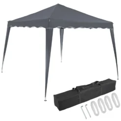 Pavillon Pop-Up 3x3m UV-Schutz 50+ Wasserdicht Faltbar Inkl. Tasche Faltpavillon Zelt Capri, Farbe:anthrazit