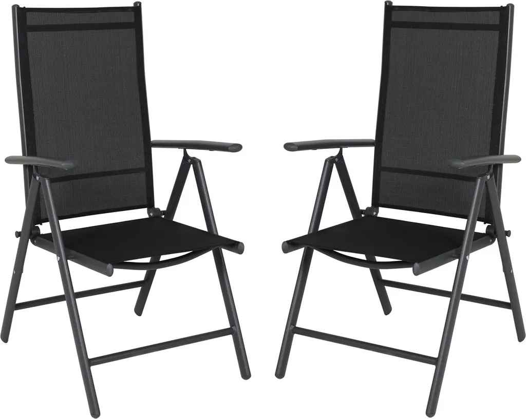 SVITA Gartenstühle Hochlehner Klappbar Campingstuhl Klappsessel 2er Set Metall Schwarz 1 SVITA Gartenstühle Hochlehner Klappbar Campingstuhl Klappsessel 2er Set Metall Schwarz