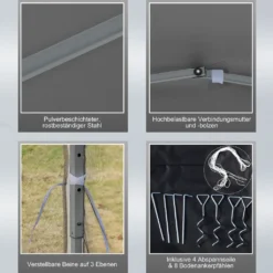 Outsunny Faltpavillon Pavillon Faltzelt Mit Seitenwänden Inkl. Tragetasche Metall+Oxford Hellgrau+Schwarz 3x3m 12 Outsunny Faltpavillon Pavillon Faltzelt Mit Seitenwänden Inkl. Tragetasche Metall+Oxford Hellgrau+Schwarz 3x3m -Angebote Moos Traum Store 365e1206df6df971c57a5641dd0bac1c