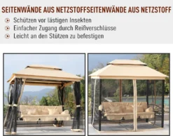 Outsunny Hollywoodschaukel Gartenschaukel Schaukel Mit Seitenwänden 3-Sitzer Beige 230 X 149 X 232cm -Angebote Moos Traum Store 365f53f9bf791625fd2fae7fc929fde6