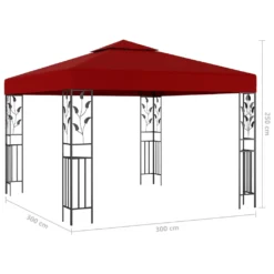VidaXL Pavillon Mit LED-Lichterkette 3x3 M Weinrot -Angebote Moos Traum Store 36e14b3613d92e5781429d7c6dc96d84