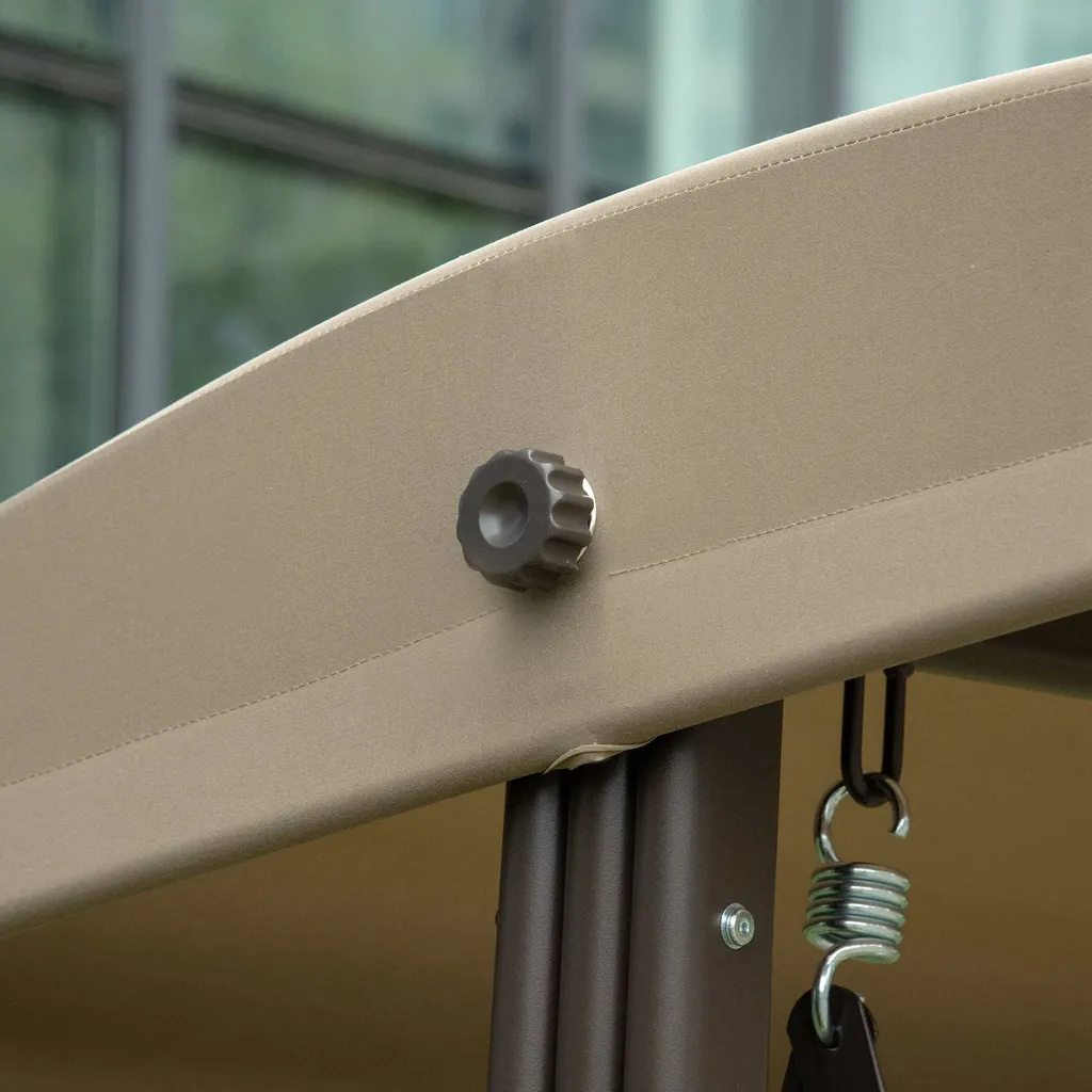 Outsunny 3-Sitzer Hollywoodschaukel Gartenschaukel Mit Sonnendach Kissen Metall Polyester Grau 116 X 206 X 183 Cm 6 Outsunny 3-Sitzer Hollywoodschaukel Gartenschaukel Mit Sonnendach Kissen Metall Polyester Grau 116 X 206 X 183 Cm – Bild 6