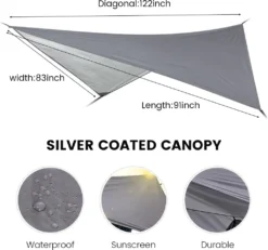 Topchances Camping Hängematte Mit Moskitonetz Und Tarp, Reise Zeltplane Für Outdoor,Wandern,Trekking (Grau+Dunkelgrün) 17 Topchances Camping Hängematte Mit Moskitonetz Und Tarp, Reise Zeltplane Für Outdoor,Wandern,Trekking (Grau+Dunkelgrün) -Angebote Moos Traum Store 3ccabc9fa37533a30121c6bd3c9dd433