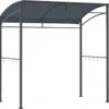 Outsunny Grillpavillon, Grillüberdachung, Regenschutz, UV-beständig, Wasserdicht, Mit Haken, Stahlrahmen, Polyester, Grau, 215 X 150 X 174/220 Cm
