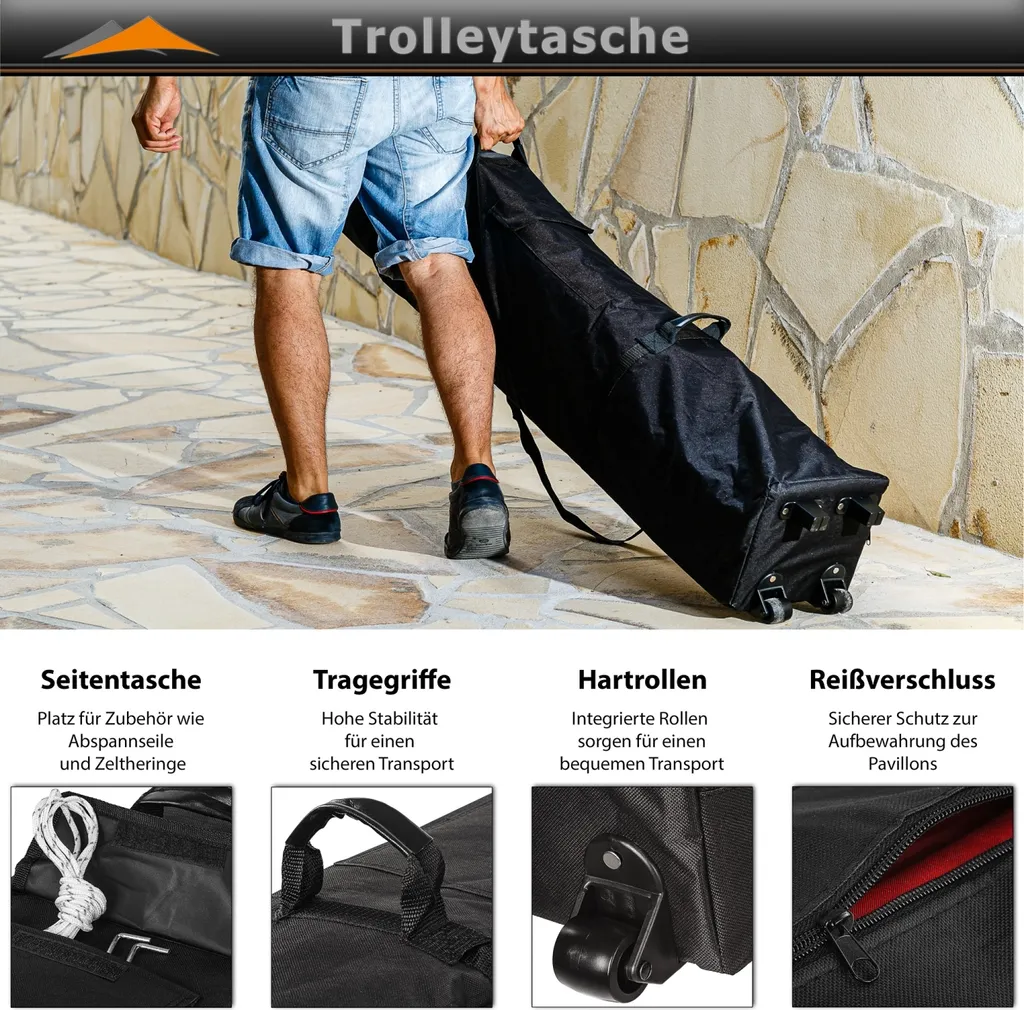 INSTENT® Pavillon Faltpavillon 3x3m ALU WASSERDICHT PRO Garten Partyzelt Faltbar 4 INSTENT® Pavillon Faltpavillon 3x3m ALU WASSERDICHT PRO Garten Partyzelt Faltbar – Bild 4