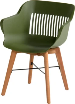 Hartman Outdoor 2er Set Gartenstühle Jill Wood Natur/Dunkelgrün
