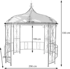 Pergola Almeria, Rundpavillon Garten Pavillon, Stabiles Stahl-Gestell Ø 3m Grau -Angebote Moos Traum Store 3f0f294e673178bd22926fed082b1081