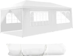 COSTWAY 3x6m Gartenpavillon UV-Schutz, Partyzelt Mit 4 Abnehmbaren Seitenwänden, Faltbar, Inkl. Tragetasche -Angebote Moos Traum Store 3fe5908e22d5701413302e938faf26a2