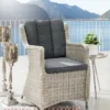 Gartensessel Destiny Sessel Luna Vintage Weiß 2er Set Geflechtsessel Polyrattan Kissen