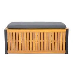 Tepro Aufbewahrungstruhe "Föhr" Mit Sitzfunktion, Groß, Akazie