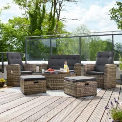Tectake Rattan Lounge Bari - Schwarz -Angebote Moos Traum Store 43b058be543d58dab6bfac002752ea94