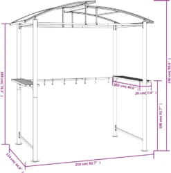 VidaXL Grillpavillon Mit Seitenregalen Anthrazit 210x114x230 Cm Stahl -Angebote Moos Traum Store 4468e34ea12ed18261e9191c491b5d91