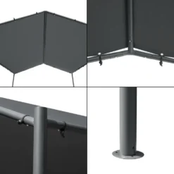 2-in-1 Gartenpavillon Dogliola Pavillon Carport 400x350x258cm Anstellpavillon Gartenzelt Sonnenschutz Für Terrasse Oder Garten Mit Spitzdach Wasserabweisend Metallgestell Dunkelgrau -Angebote Moos Traum Store 44887f8ccdbc56ac3824374455fadf69