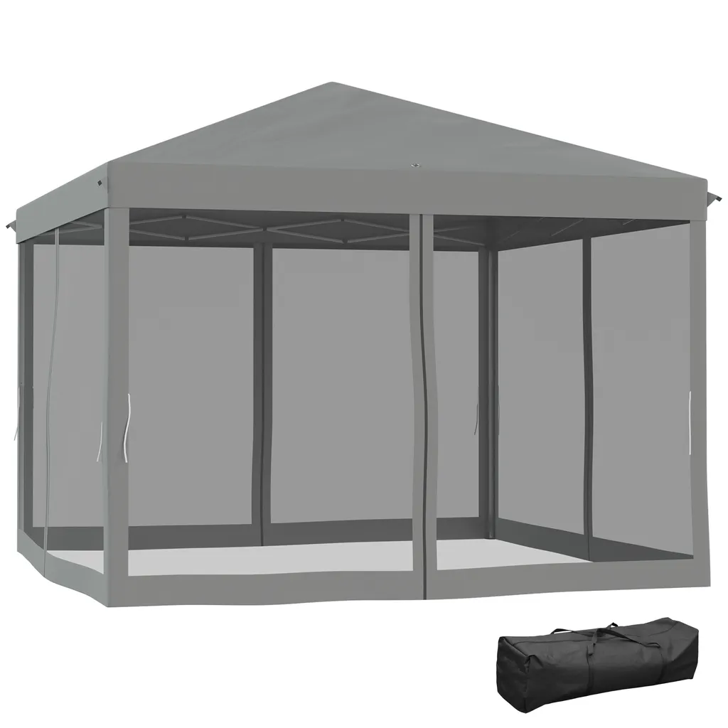 Outsunny Faltpavillon Pavillon Faltzelt Mit Seitenwänden Inkl. Tragetasche Metall+Oxford Hellgrau+Schwarz 3x3m 1 Outsunny Faltpavillon Pavillon Faltzelt Mit Seitenwänden Inkl. Tragetasche Metall+Oxford Hellgrau+Schwarz 3x3m