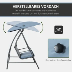 Outsunny Hollywoodschaukel Gartenschaukel 3-Sitzer Mit Dach Polyrattan+Metall Grau 198 X 124 X 179 Cm -Angebote Moos Traum Store 44e5f6bb69a173041306f5bb34edaf95