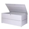Gartentruhe HWC-J56, Aufbewahrungsbox Auflagenbox Truhe, Wasserdicht Metall Edelstahl 69x185x85 783l Hellgrau