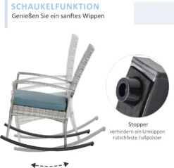 Outsunny Schaukelstuhl Schwingsessel Gartenstuhl Mit Kissen, Polyrattan+Metall, Grau, 66 X 88 X 98 Cm 12 Outsunny Schaukelstuhl Schwingsessel Gartenstuhl Mit Kissen, Polyrattan+Metall, Grau, 66 X 88 X 98 Cm -Angebote Moos Traum Store 46709c1cb7d9a233318f03927f66e8da