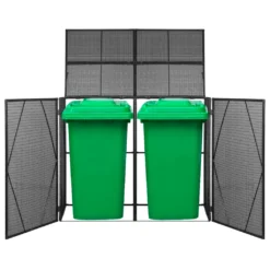 VidaXL Mülltonnenbox Für 2 Tonnen Schwarz 153 X 78 X 120 Cm Poly Rattan -Angebote Moos Traum Store 488b46462464efc60d3f7b23fc7093d5