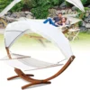 EINFEBEN Hängematte Wetterfestem Hängematten Stabhängematte Outdoor Holz Mit Gestell XXL Garten Hängemattengestell 2 Personen 410cm Gartenliege Liege