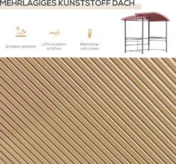 Outsunny Grillpavillon Mit Flammschutzdach, BBQ-Pavillon Mit 2 Ablagen Stahl PC Dunkelgrau, 240 X 150 X 230 Cm -Angebote Moos Traum Store 49d24dcd1b6b01ea9b4a082416e6400a