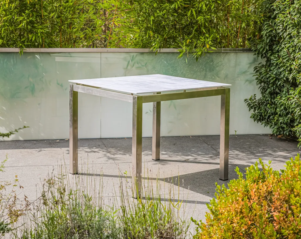 5-teiliges Gartenmöbel-Set Sydney 3, Edelstahl, Textilene Grau 2 5-teiliges Gartenmöbel-Set Sydney 3, Edelstahl, Textilene Grau – Bild 2